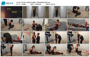 【随心原创】苏樱 黑皮衣黑靴特工 堵嘴 胶带缠绕 红绳吊_绳艺库视频下载