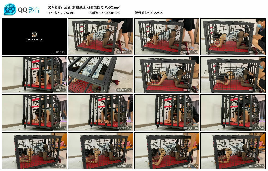 【涵涵】旗袍黑丝 K9狗笼固定 PJGC_绳艺库视频下载