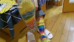 【橘子粥】极限挑战!透明鞋加彩虹袜的连续踏步跳踩_绳艺库视频下载