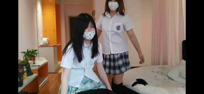 jk学生妹双人骑马，全体重踩踏 YC-220424_绳艺库视频下载