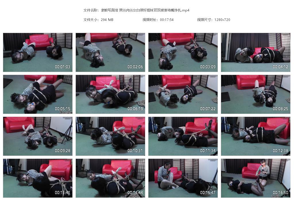 隶娘写真馆 黑丝肉丝女白领好姐妹双双被绑堵嘴挣扎_绳艺库视频下载