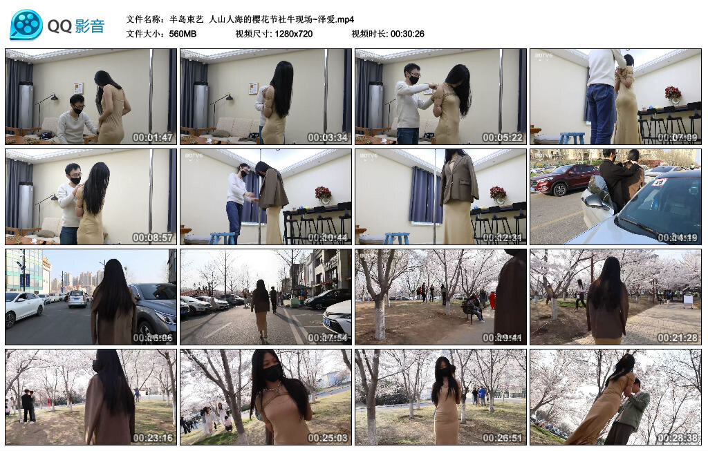 【半岛束艺】人山人海的樱花节社牛现场~泽爱_绳艺库视频下载