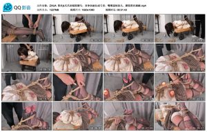 ZHUA 黑丝jk爪爪的极限驷马，身体快被拉成弓形，嘴绳强制抬头、撕毁黑丝滴蜡_绳艺库视频下载