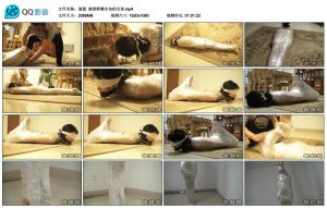 【逍遥】被保鲜膜全包的女孩_绳艺库视频下载