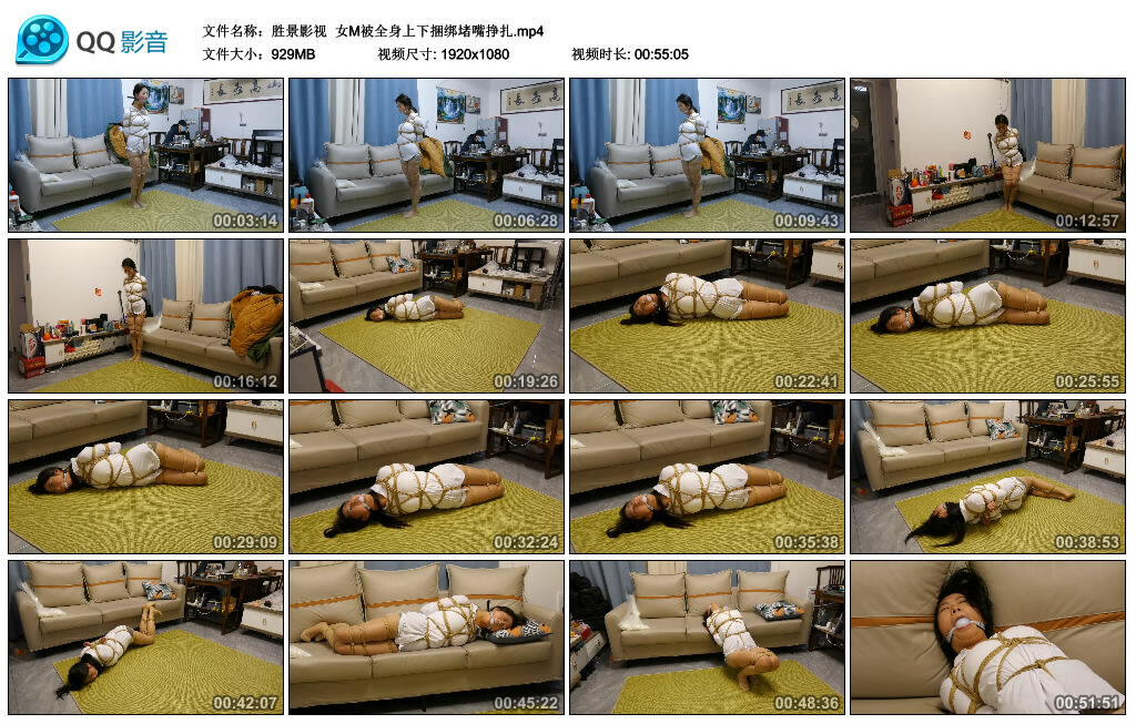 【胜景影视】女M被全身上下捆绑堵嘴挣扎_绳艺库视频下载