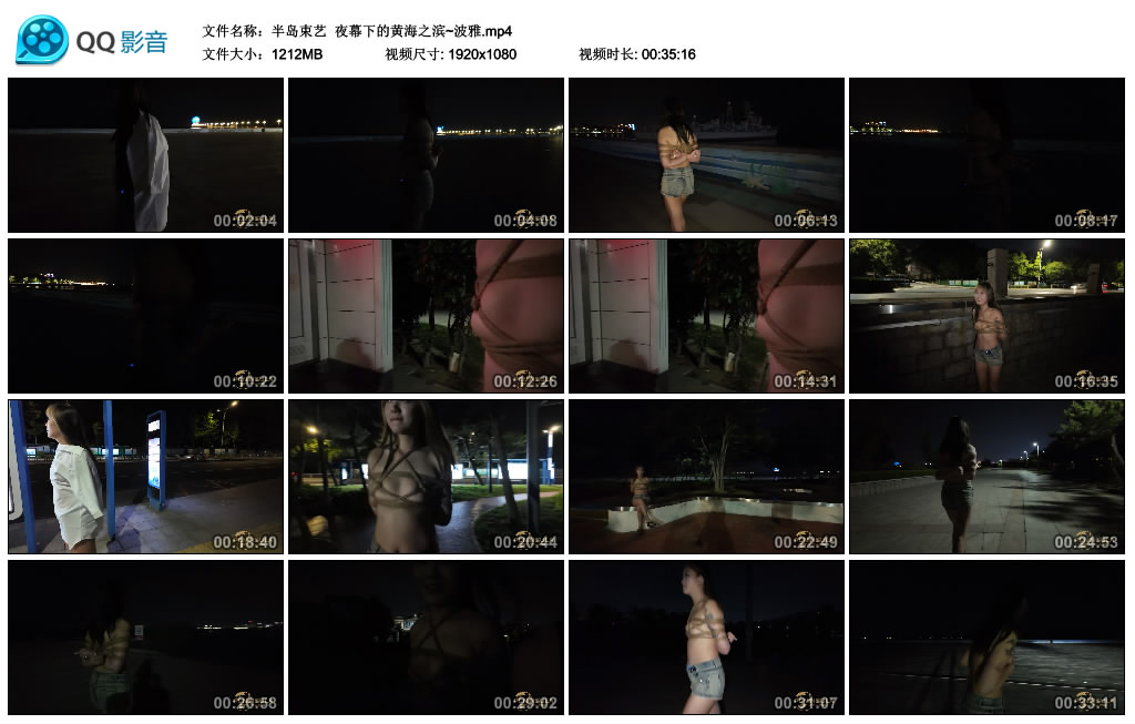 【半岛束艺】夜幕下的黄海之滨~波雅_绳艺库视频下载