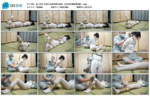 【象人原创】朝朝白丝麻绳驷马捆绑，肌肉贴封嘴眼罩蒙眼！_绳艺库视频下载