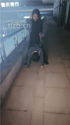 图片[4]-昭玥】深夜户外-牵狗链遛狗爬行-骑马转胯-踩踏