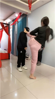 图片[5]-精神小妹】跆拳道妹妹真人靶训练