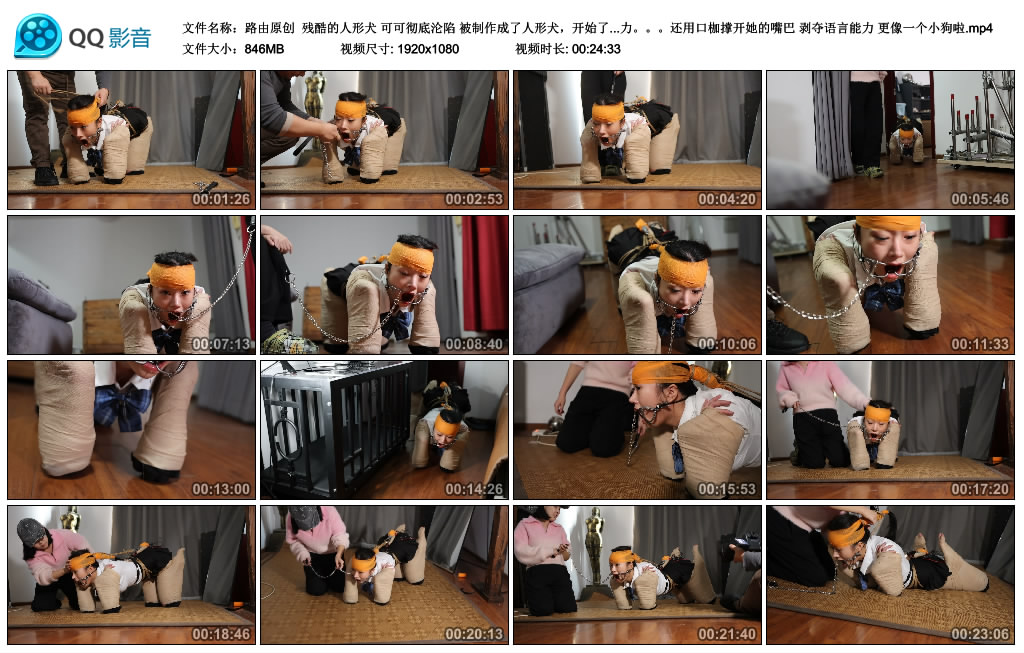 【路由原创】 残酷的人形犬 可可彻底沦陷 被制作成了人形犬，开始了爬行训练_绳艺库视频下载