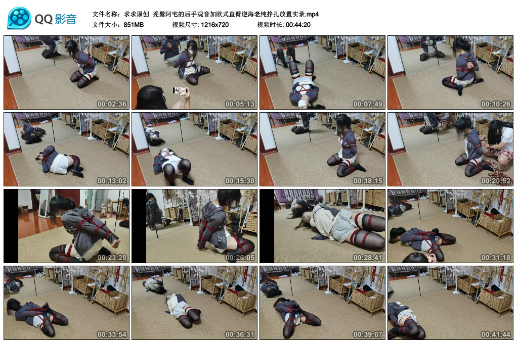 【求求原创】 秃鹫阿宅的后手观音加欧式直臂逆海老纯挣扎放置实录_绳艺库视频下载