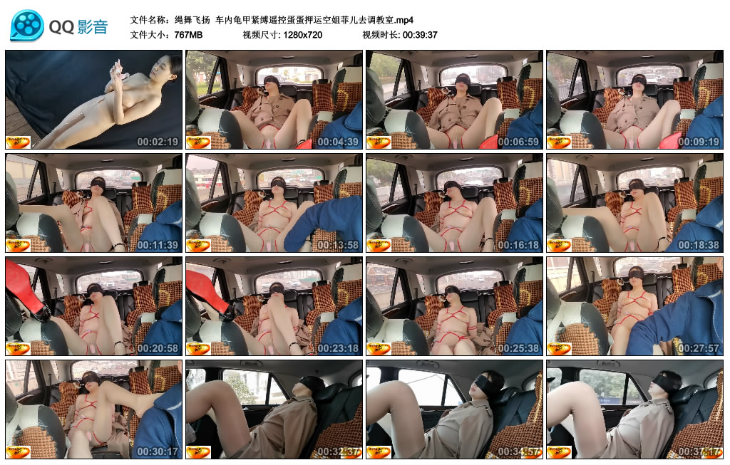 【绳舞飞扬】 车内龟甲紧缚遥控蛋蛋押运空姐菲儿去调教室_绳艺库视频下载