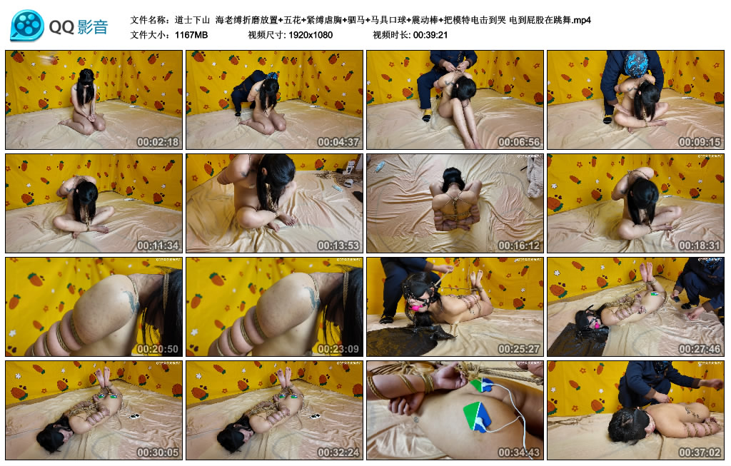 【道士下山】 海老缚折磨放置+五花+紧缚虐胸+驷马+马具口球_绳艺库视频下载