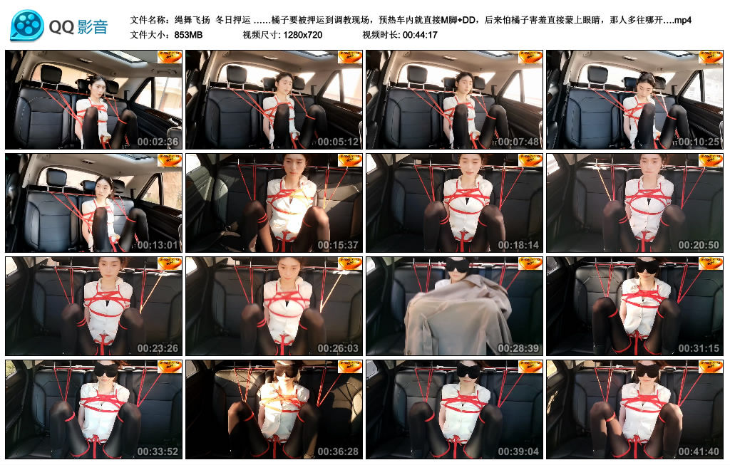 【绳舞飞扬】冬日押运 ……橘子要被押运到调教现场，预热车内就直接M脚+DD，后来怕橘…_绳艺库视频下载